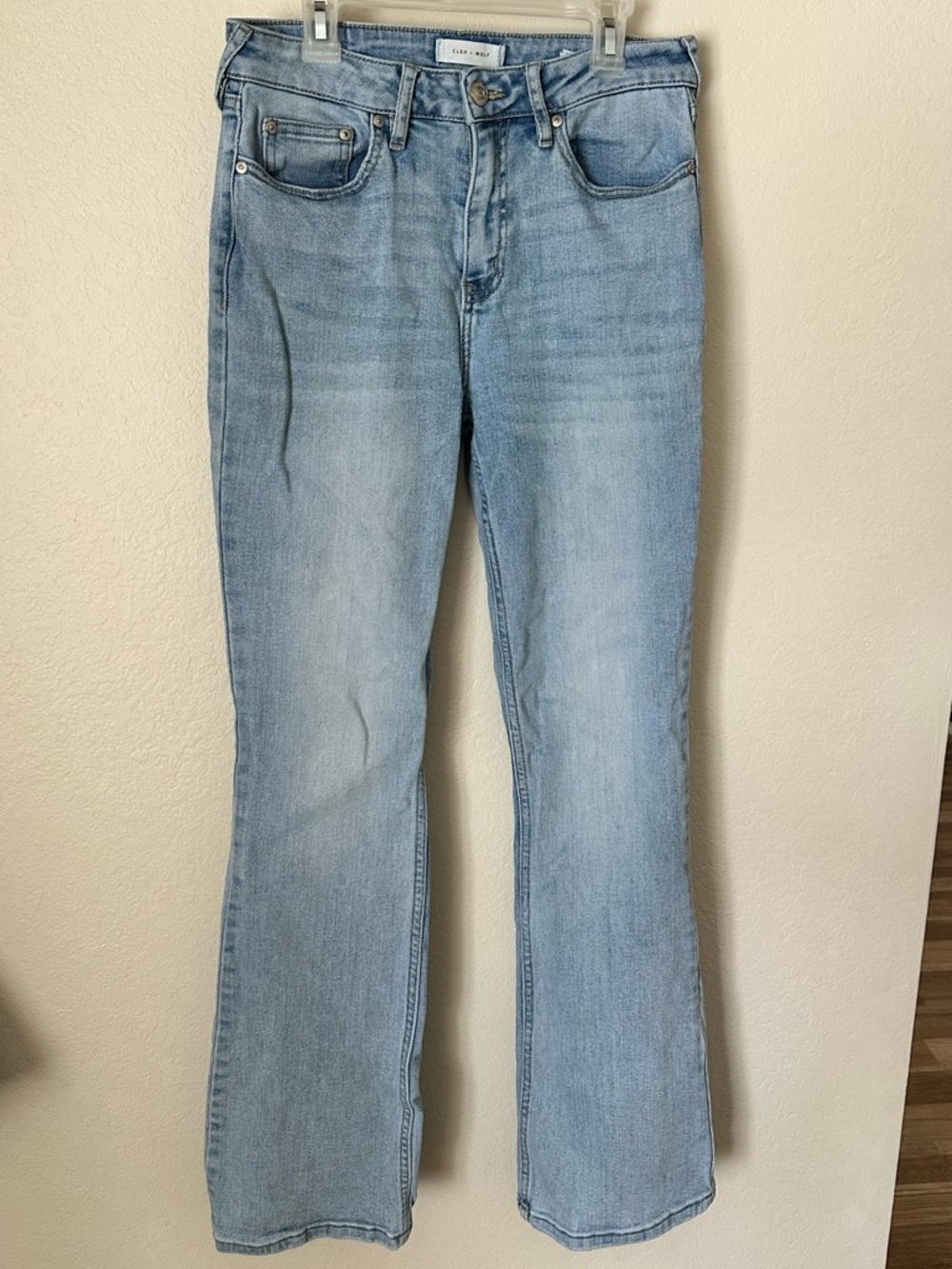 Light Blue Flare Jeans for Women - Mid-Rise Stretch